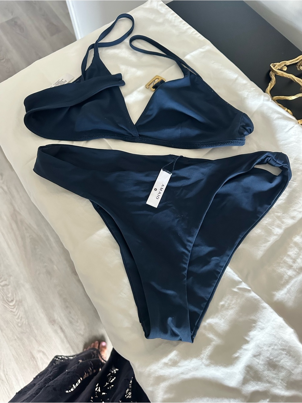 Amaio Navy Triangle Bikini Set - Women Swim